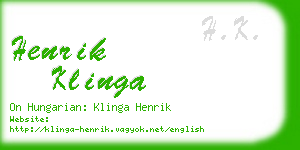 henrik klinga business card